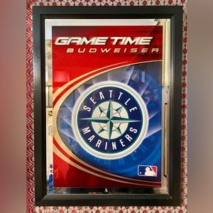 Vintage Seattle Mariners/Budweiser framed Mirror.